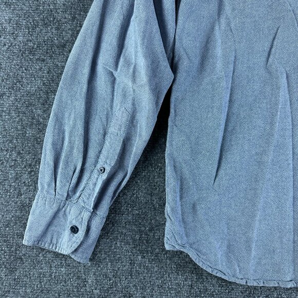 Colours Shirt Mens Medium Blue Chambray Organic Cotton Button Down Pocket - Picture 6 of 8